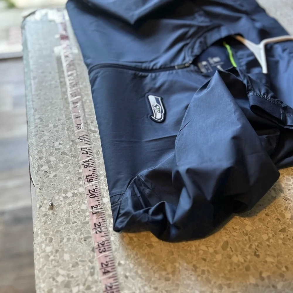 Seattle Seahawks Nike Sideline Elite Hybrid Quarter-Zip Jacket Navy Men's Medium
